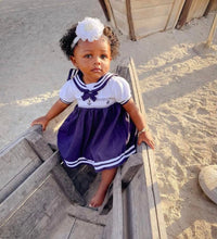 Load image into Gallery viewer, FLASH SALE Navy smocked  2 piece set